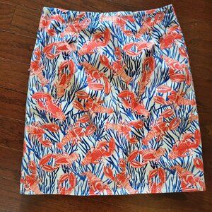 Talbots Skirt, Mini, Lobster Print